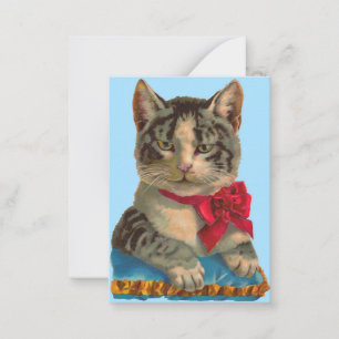 Victorian tabby cat card