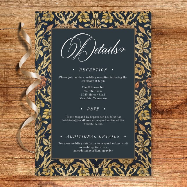 Victorian Tapestry William Morris Floral Wedding Enclosure Card (Victorian Tapestry William Morris Floral Wedding Enclosure Card)