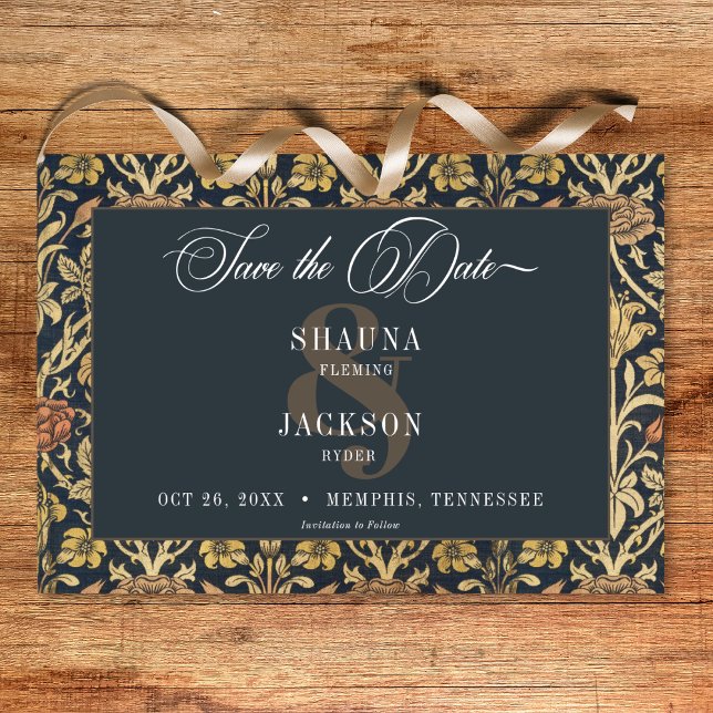 Victorian Tapestry William Morris Floral Wedding Save The Date (Victorian Tapestry William Morris Floral Wedding Save The Date)