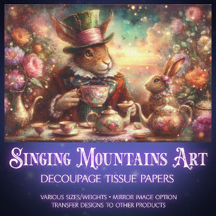 Victorian Tea Party Floral Wonderland Decoupage Tissue Paper