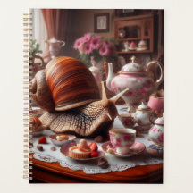 Victorian Tea Party Planner with a Brown Snail