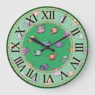Victorian Tea Time Large Clock