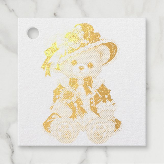 Victorian Teddy Bear Favour Tags (Front)