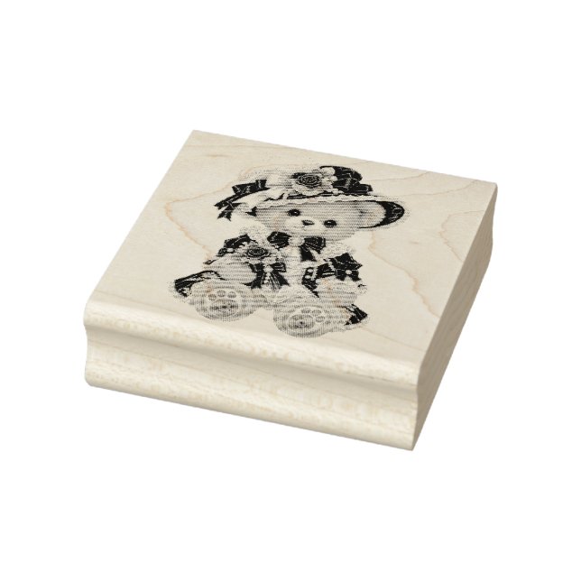 Victorian Teddy Bear Rubber Stamp (Stamp)