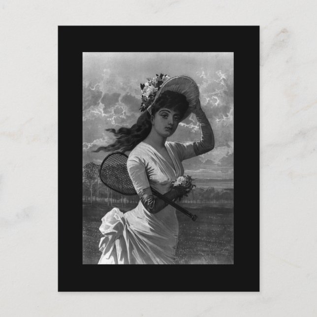 Victorian Tennis Lady Postcard (Front)