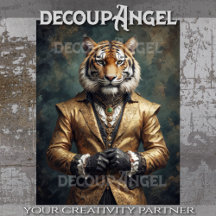 Victorian Tiger -Decoupage-