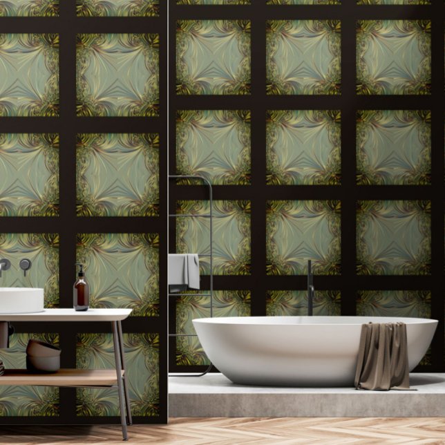 Victorian tin tile look abstract gold grey brown wallpaper (Creator Uploaded)