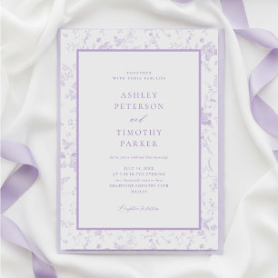 Victorian Toile French Lavender Classic Wedding  Invitation