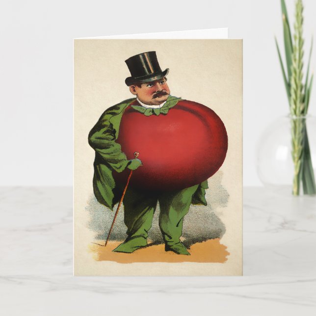 Victorian Tomato Man Holiday Card (Front)