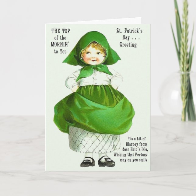 Victorian Top Of The Mornin' St.Patrick's Day Card (Front)