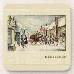 Victorian Town Christmas Coaster