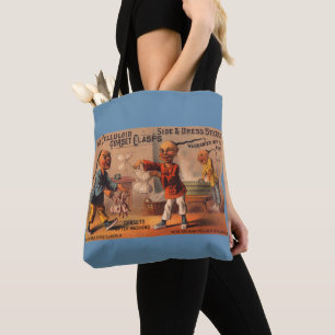 Victorian trade card celluloid corset clasps tote bag