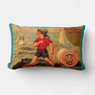Victorian trade card Chadwick’s Spool Cotton Lumbar Cushion
