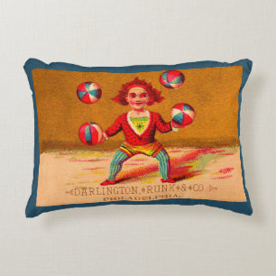 Victorian trade card juggler Darlington, Runk & Co Decorative Cushion