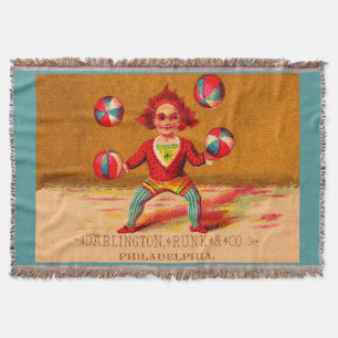 Victorian trade card juggler Darlington, Runk & Co Throw Blanket