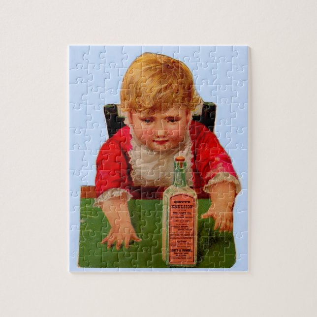 Victorian trade card: Scott's Emulsion Castor Oil Jigsaw Puzzle (Vertical)