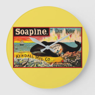 Victorian trade card Soapine the Dirt Killer Large Clock