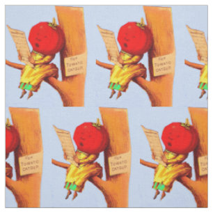 Victorian trade card tomato head woman fabric