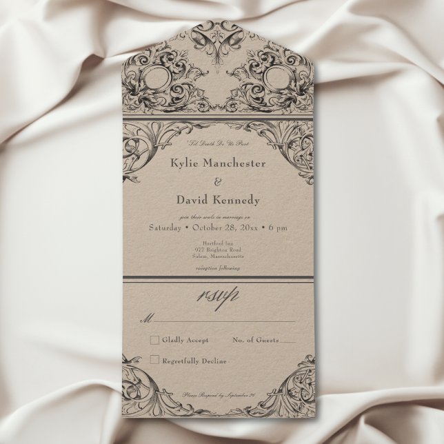 Victorian Until Death Black Tan No Dinner All In One Invitation (Victorian Until Death Black Tan No Dinner All In One Invitation)