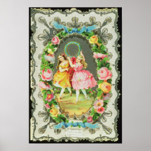 Victorian Valentine Card Poster