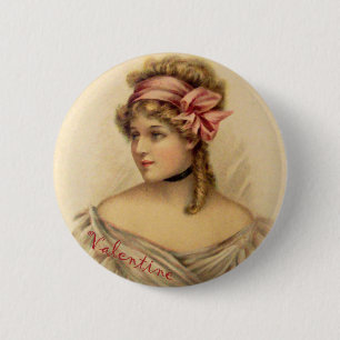 Victorian Valentine Greetings Button