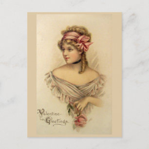 Victorian Valentine Greetings Vintage Postcard