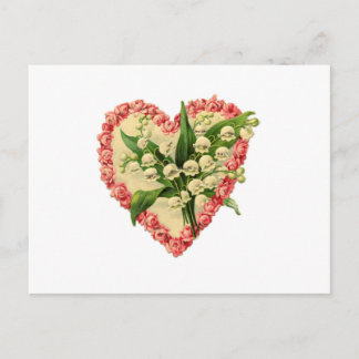 Victorian Valentine Heart Holiday Postcard