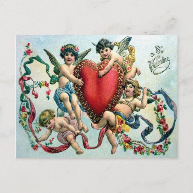 Victorian Valentine Holiday Postcard (Front)