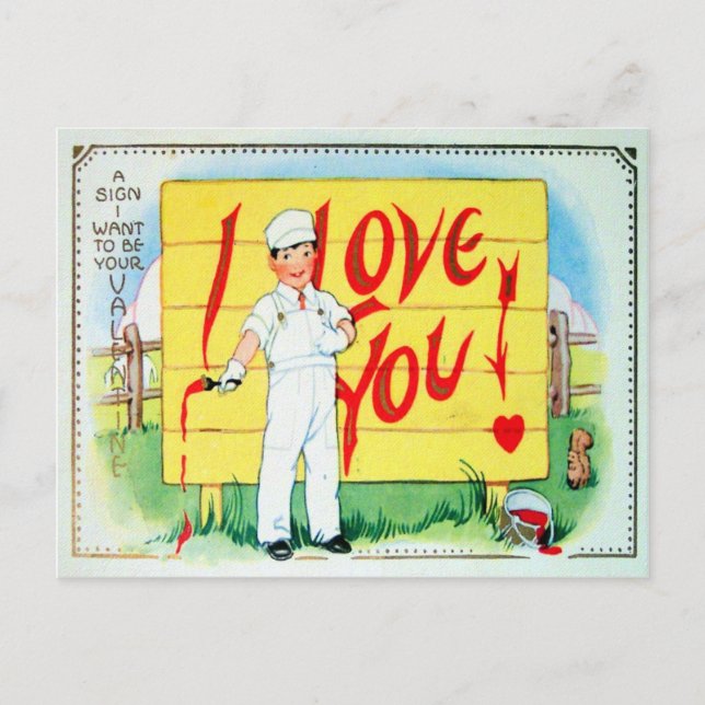 Victorian Valentine Holiday Postcard (Front)