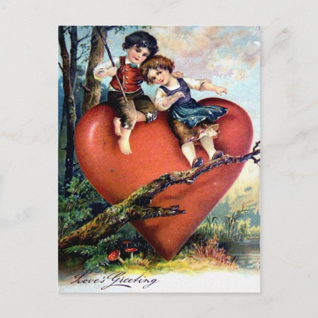 Victorian Valentine Holiday Postcard (Front)