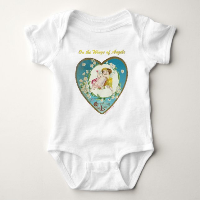 Victorian Valentine On the Angels of Angels Gifts Baby Bodysuit (Front)