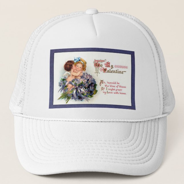 Victorian Valentine "The Bliss of Kisses"  Gifts Trucker Hat (Front)