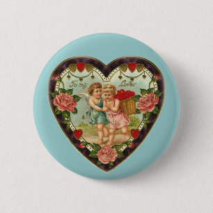 Victorian Valentine To My Love II 6 Cm Round Badge