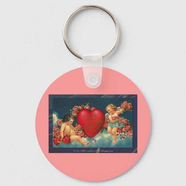 Victorian Valentine To My Valentine Key Ring (Front)