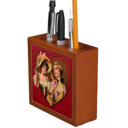 Victorian Valentines Couple Desk Organiser