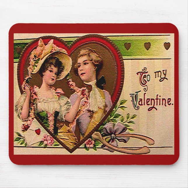 Victorian Valentines Couple Mouse Pad (Front)