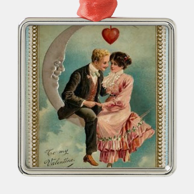victorian valentines metal ornament (Front)