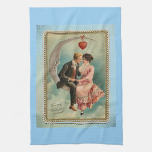 victorian valentines tea towel