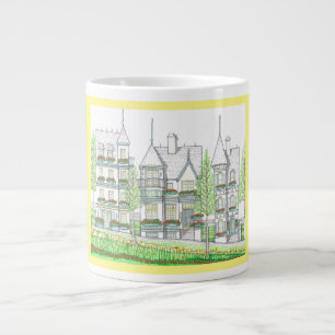 Victorian Village Jumbo Mug with Yellow