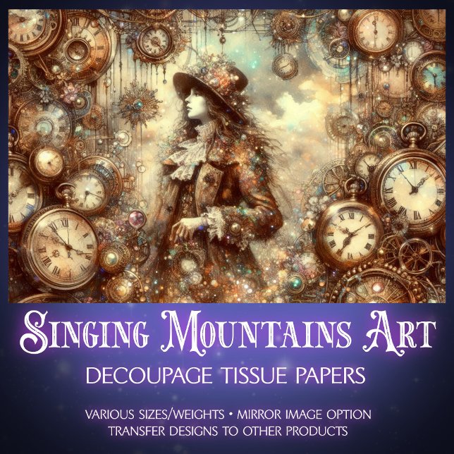 Victorian Vintage Alice Wonderland Steampunk  Tissue Paper (Creator Uploaded)