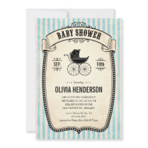 Victorian Vintage Boy Baby Shower Invitations