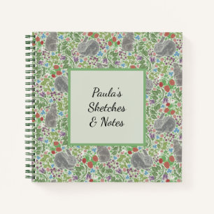 Victorian Vintage Bunny Rabbit Berry Garden Easter Notebook