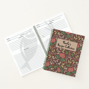 Victorian Vintage Butterfly Old Keys Daisy Recipe Notebook