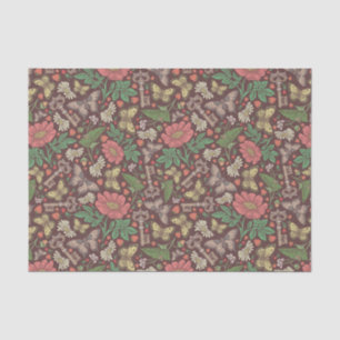 Victorian Vintage Butterfly Old Keys White Daisies Tissue Paper