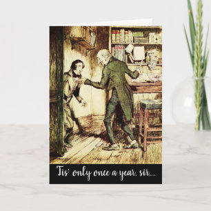 Victorian Vintage Christmas Carol Scrooge Card