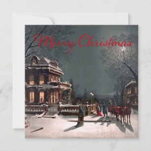 Victorian Vintage Christmas Night Card