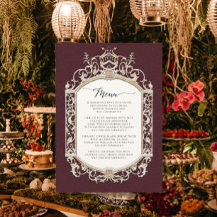 Victorian Vintage Elegant Burgundy and Gold Menu