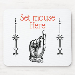 Victorian vintage finger pointing hand mousepad