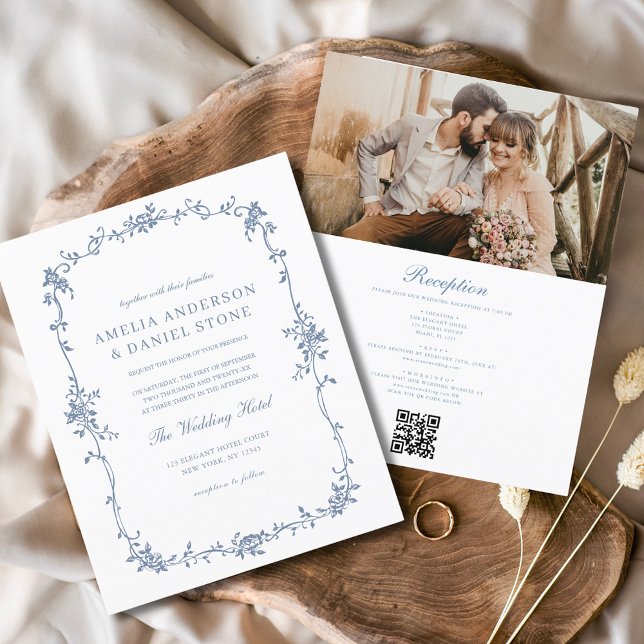 Victorian Vintage French Photo QR Code Wedding (Creator Uploaded)