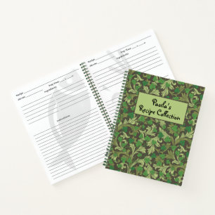 Victorian Vintage Green Ivy Growing Trellis Recipe Notebook